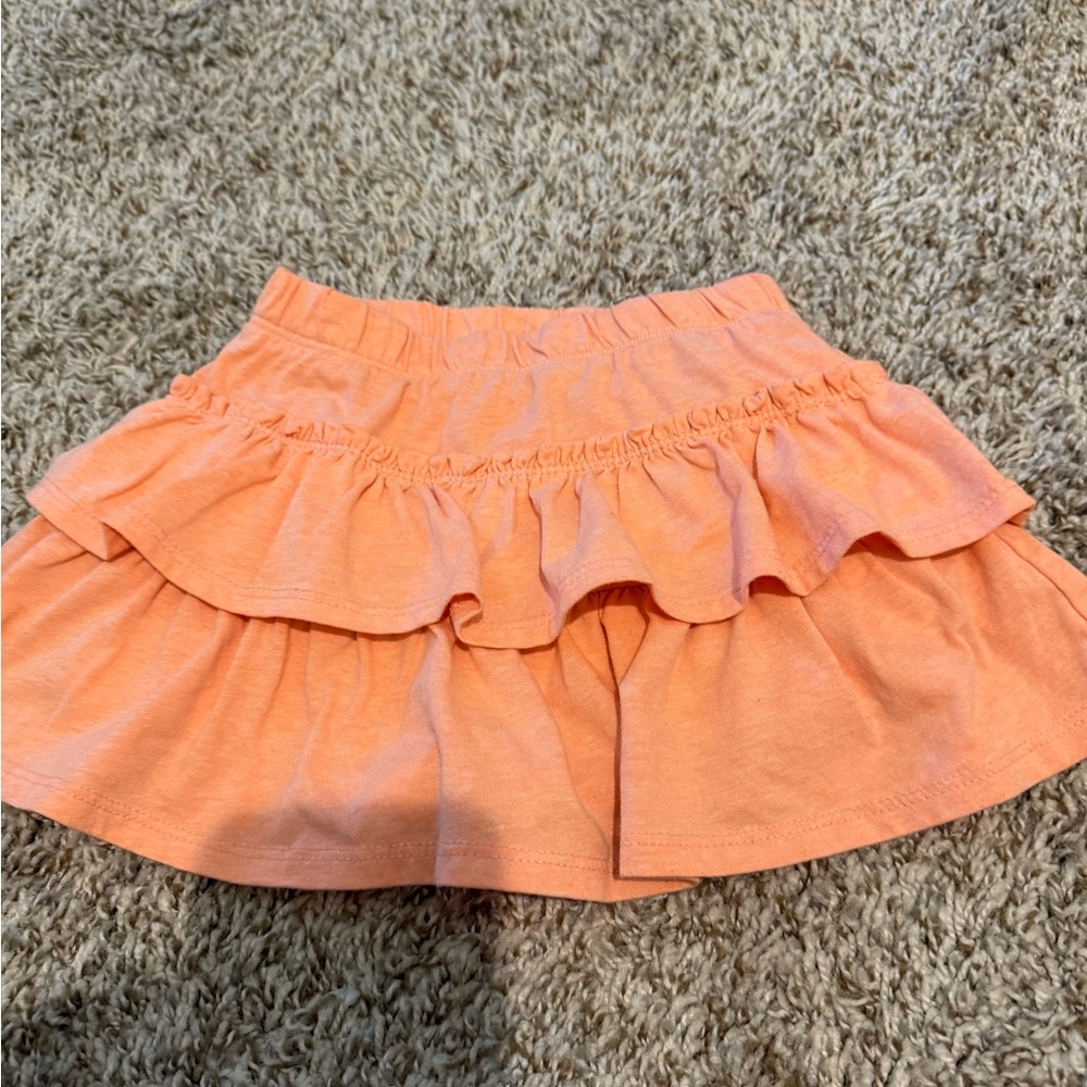 NWOT Vibrant Orange Layered Kids Skirt